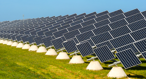 Solar array in field